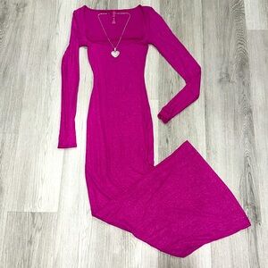 skims pink glitter dress SKIMS Cotton Jersey Heart Mini Dress